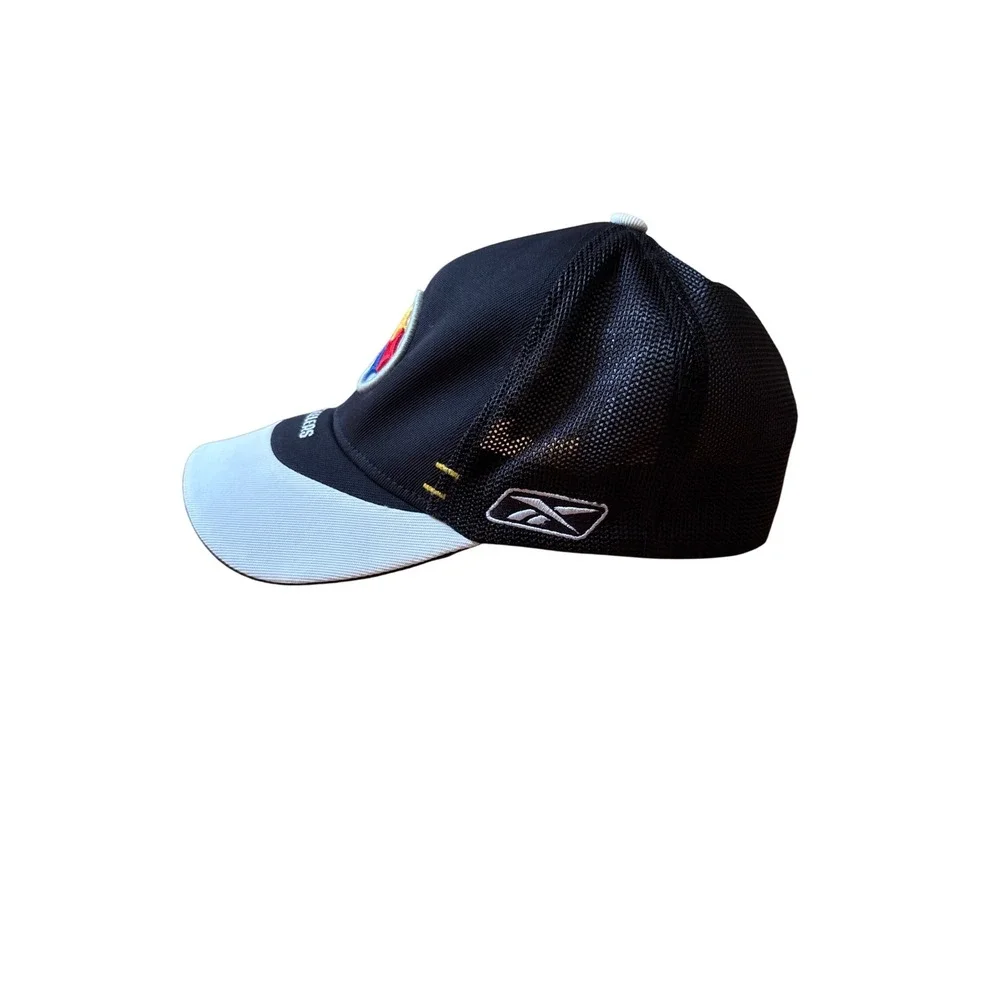 Reebok Hat Mens Black White Pittsburgh Steelers Mesh Trucker Cap SIZE OSFA